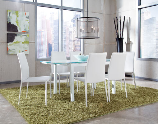 Contemporary GLASS Top Dining Table for DINING ROOM Furniture Needs