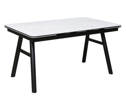 1400mm Length Ceramic Top Extendable Dining Table With Iron Base