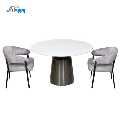 Metal Frame Round Kitchen Table Fire Resistant With Contemporary Type