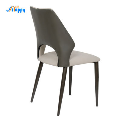 Metal Legs Modern Leather Dining Chair Comfortable For Indoor Usage Dc-7526
