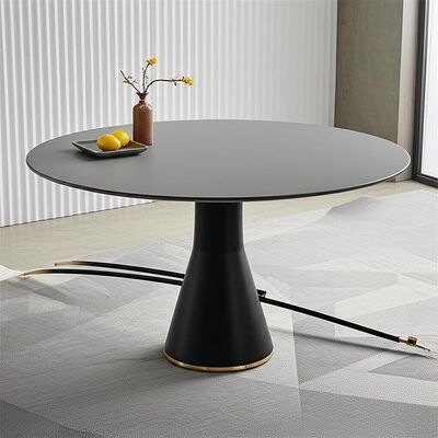 Round Ceramic Top Dining Table Matte Surface Finish Loading Port Shenzhen Or Great for Commercial and Residential Dining