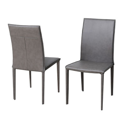 High Stability Stylish Leather Dining Chairs Impact Resistant With Iron Legs