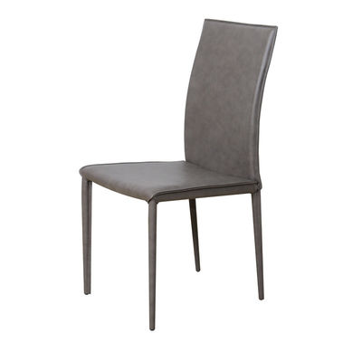 High Stability Stylish Leather Dining Chairs Impact Resistant With Iron Legs